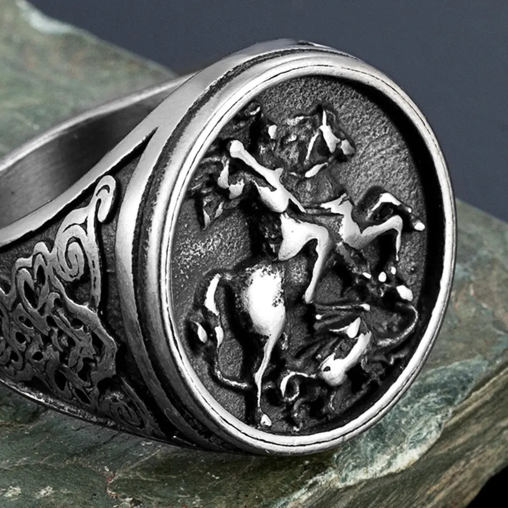Titanium steel dragon ring