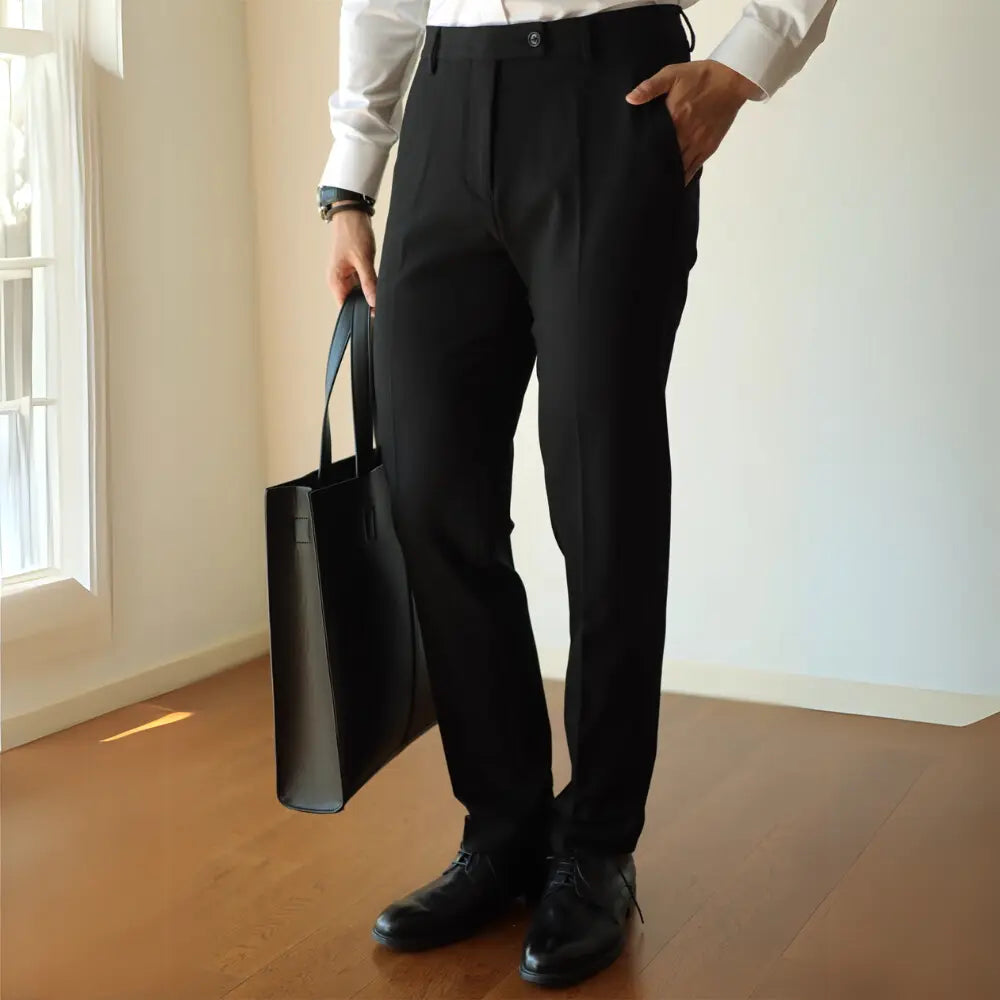 Men's Slim Fit Elastic Straight Commuter Trousers Prendersons