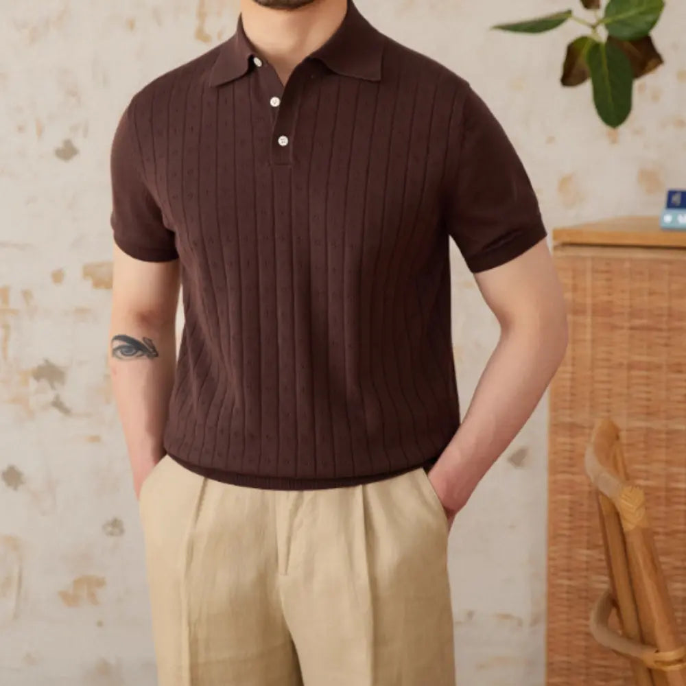 Polo Shirt Pure Cotton Breathable Hollow Retro Gentry Prendersons
