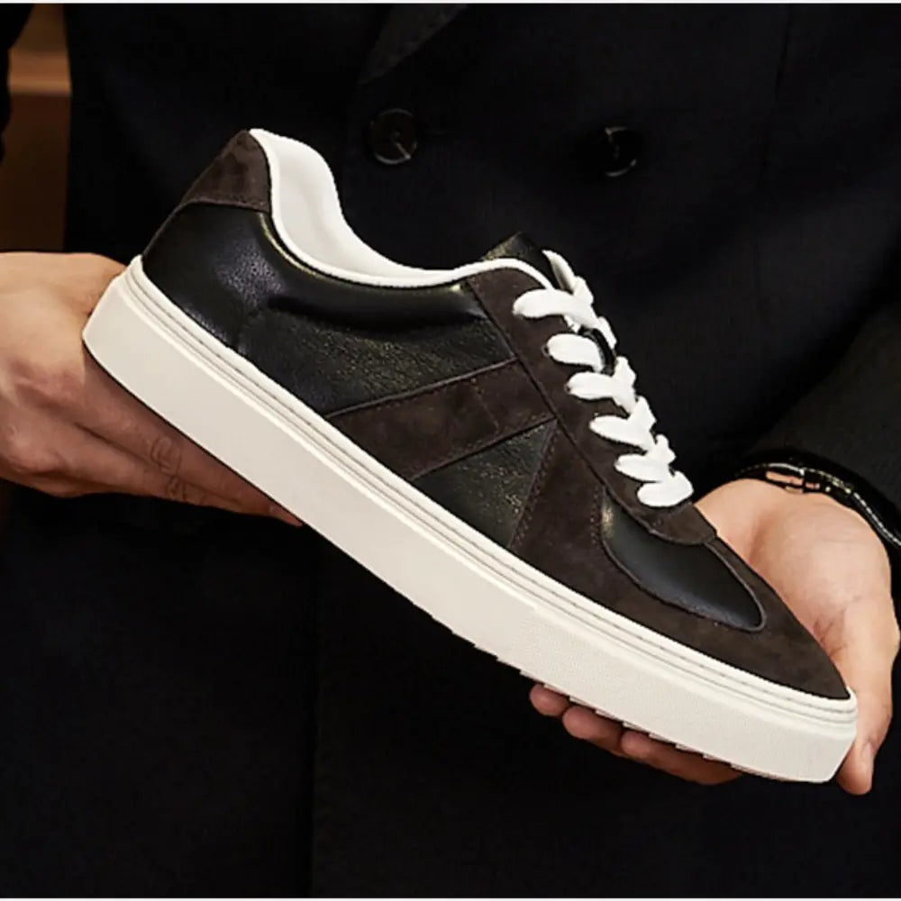 Regular Fit Retro Color Matching Casual Skateboard Shoes – Brown & Apricot | Leisure | Vintage Style