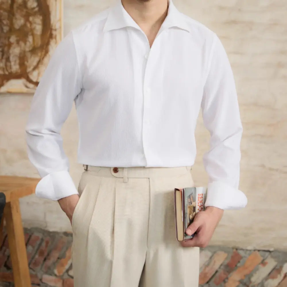 Retro One-piece Collar Striped Long-sleeved Shirt Prendersons