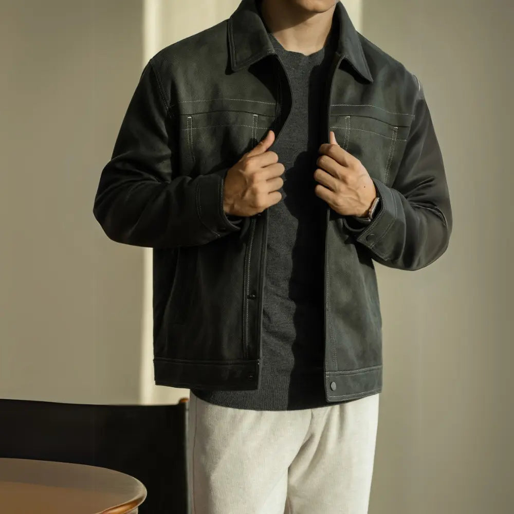 Utility Fit Retro Style Jacket – Retro Green | Autumn Outerwear | Heritage Workwear Aesthetic