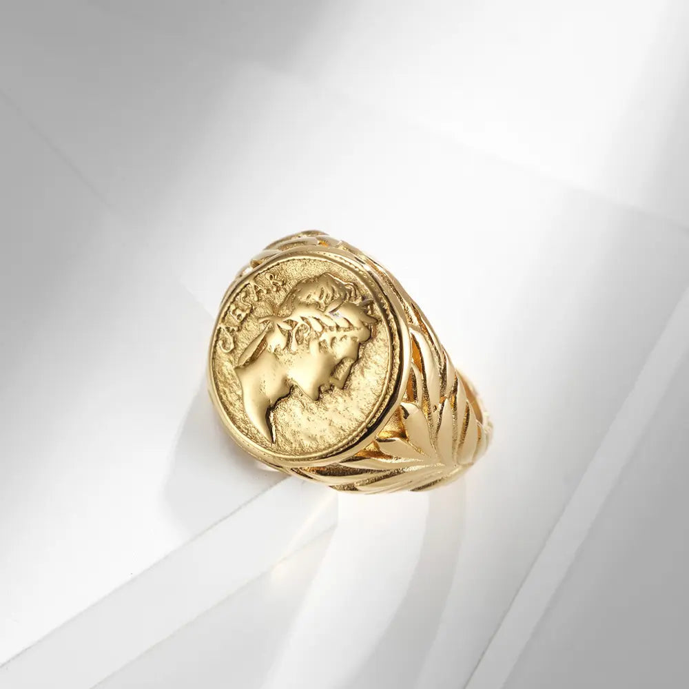 Roman emperor stainless steel ring