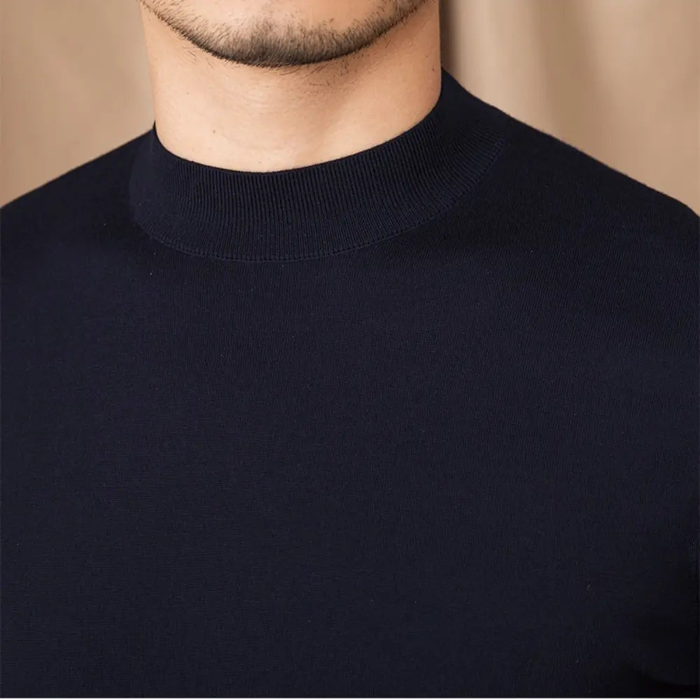 Self-heating Solid Color Basic Half Turtleneck Men's Sweater Prendersons