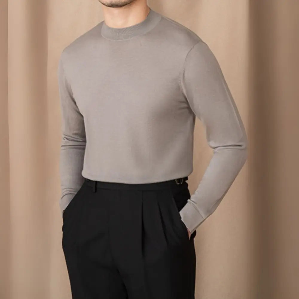 Self-heating Solid Color Basic Half Turtleneck Men's Sweater Prendersons