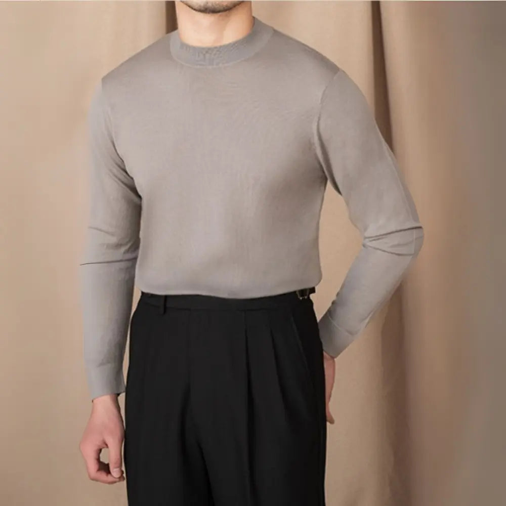 Self-heating Solid Color Basic Half Turtleneck Men's Sweater Prendersons