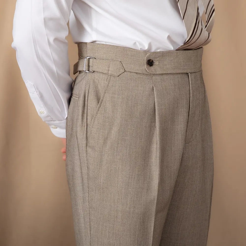 Solid Color Naples High-waisted Trousers Daily Commute Straight Trousers Prendersons