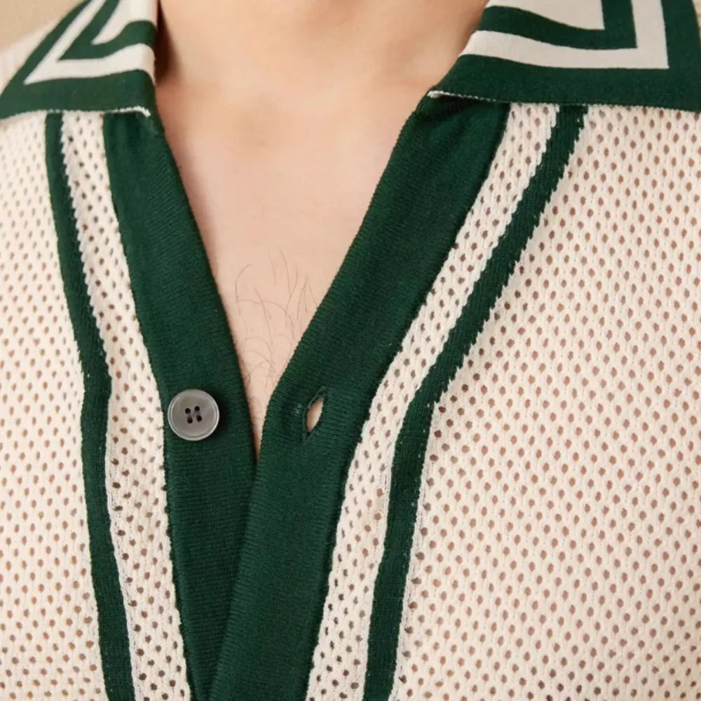 Special Preppy Style Short Sleeve Hollow Cardigan Prendersons