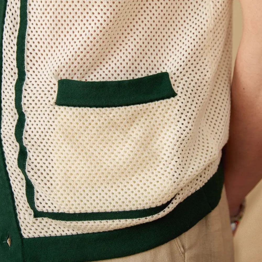 Special Preppy Style Short Sleeve Hollow Cardigan Prendersons