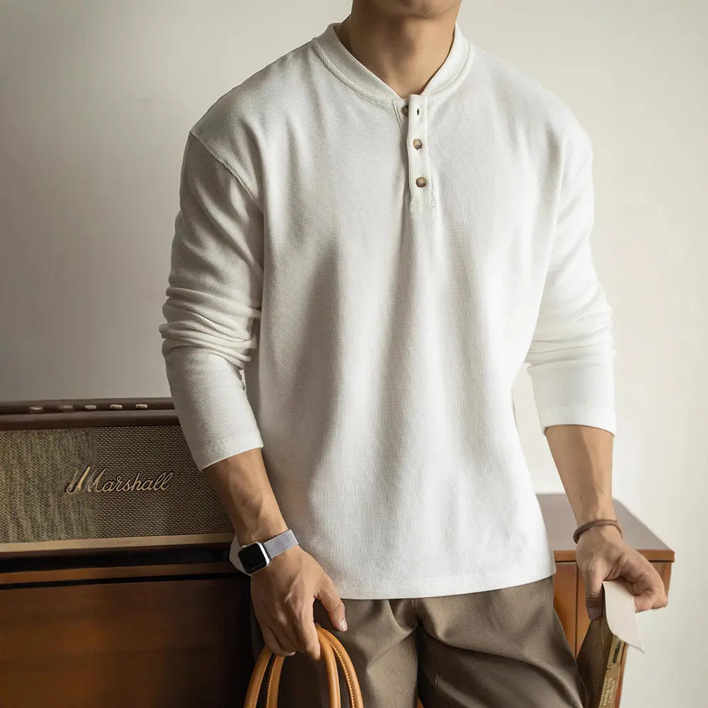 Loose Fit Anti-Wrinkle Long Sleeve shirt – Beige | Spring Commute | Old Money Menswear