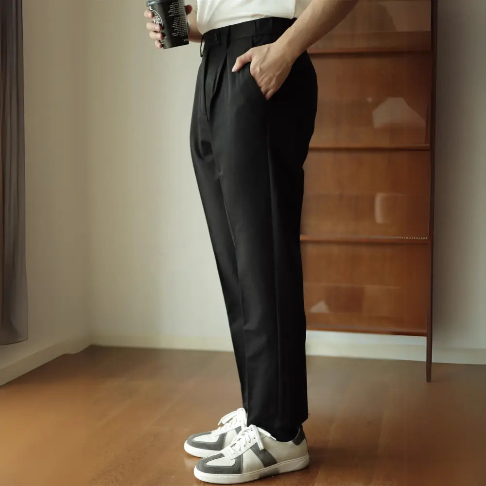 Straight Casual Draping Cropped Suit Pants Prendersons