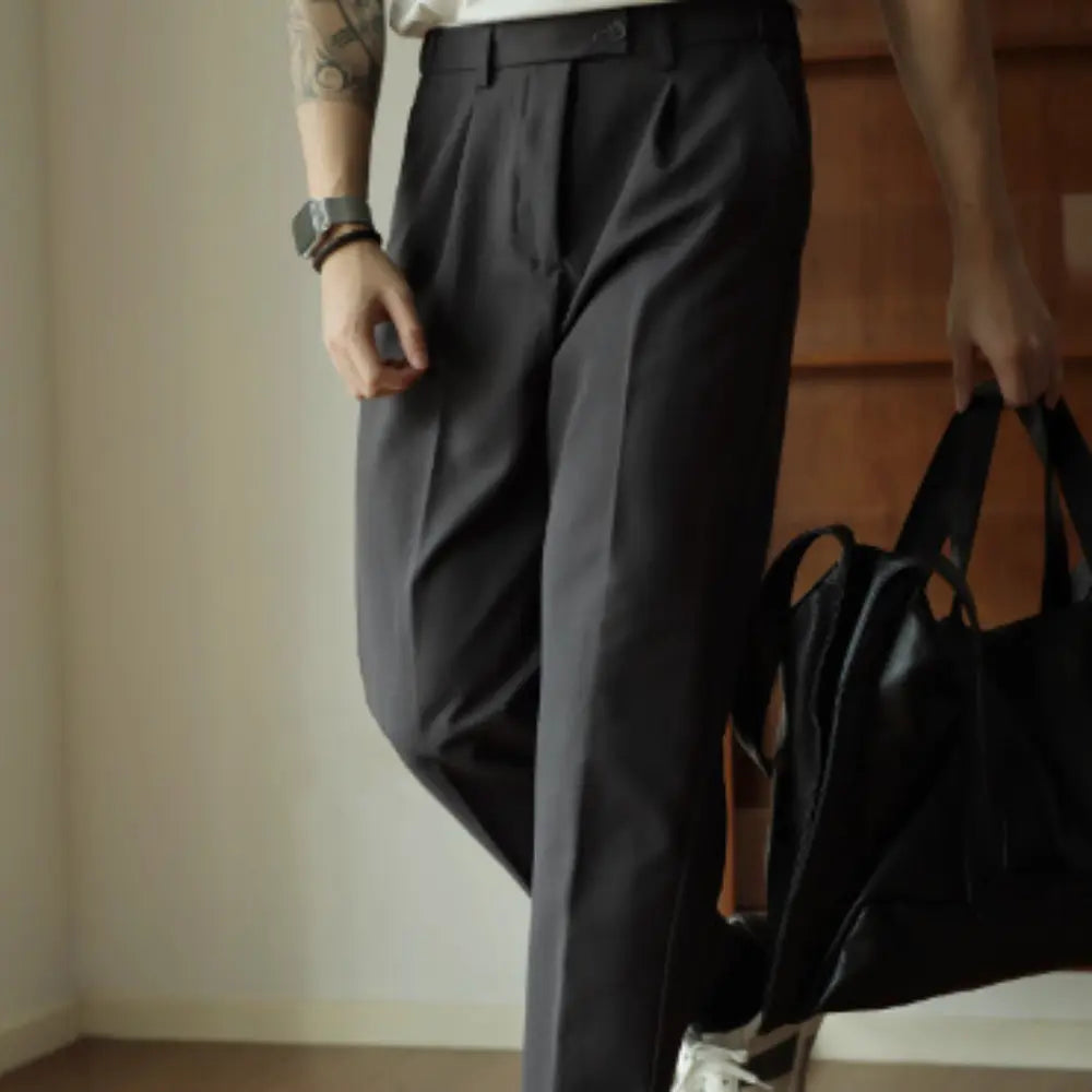 Straight Casual Draping Cropped Suit Pants Prendersons