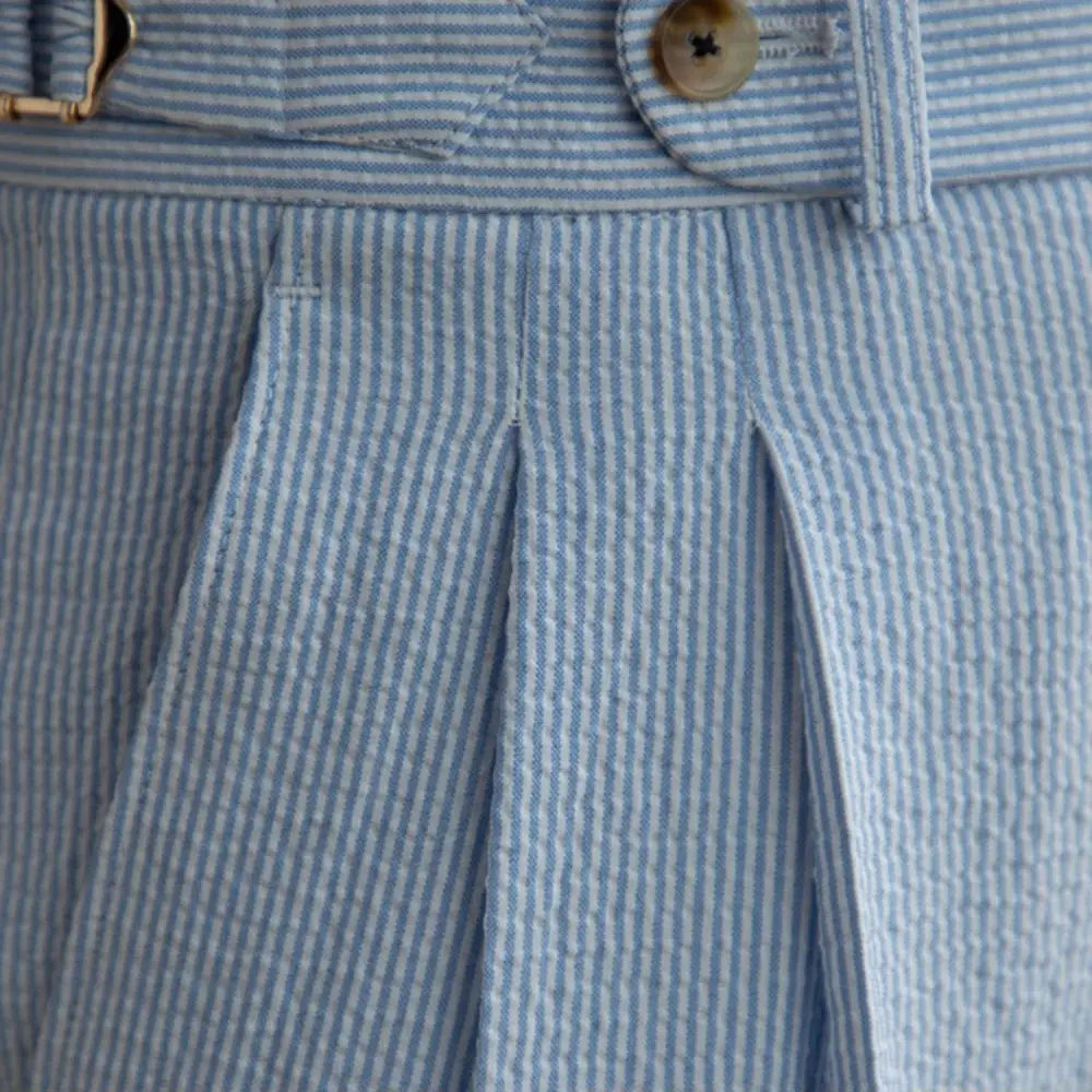 Summer High Waist Straight Blue Striped Casual Pants Prendersons