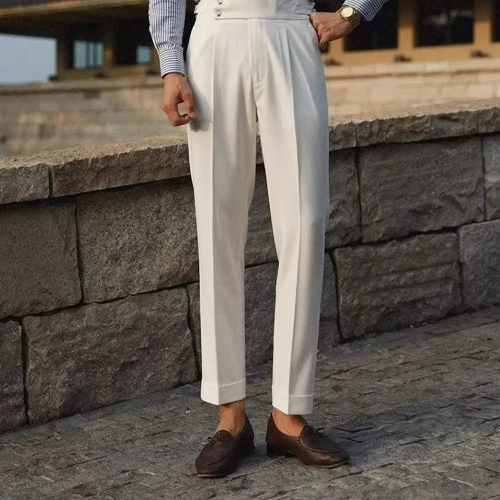 Slim fit men’s suit trousers - white