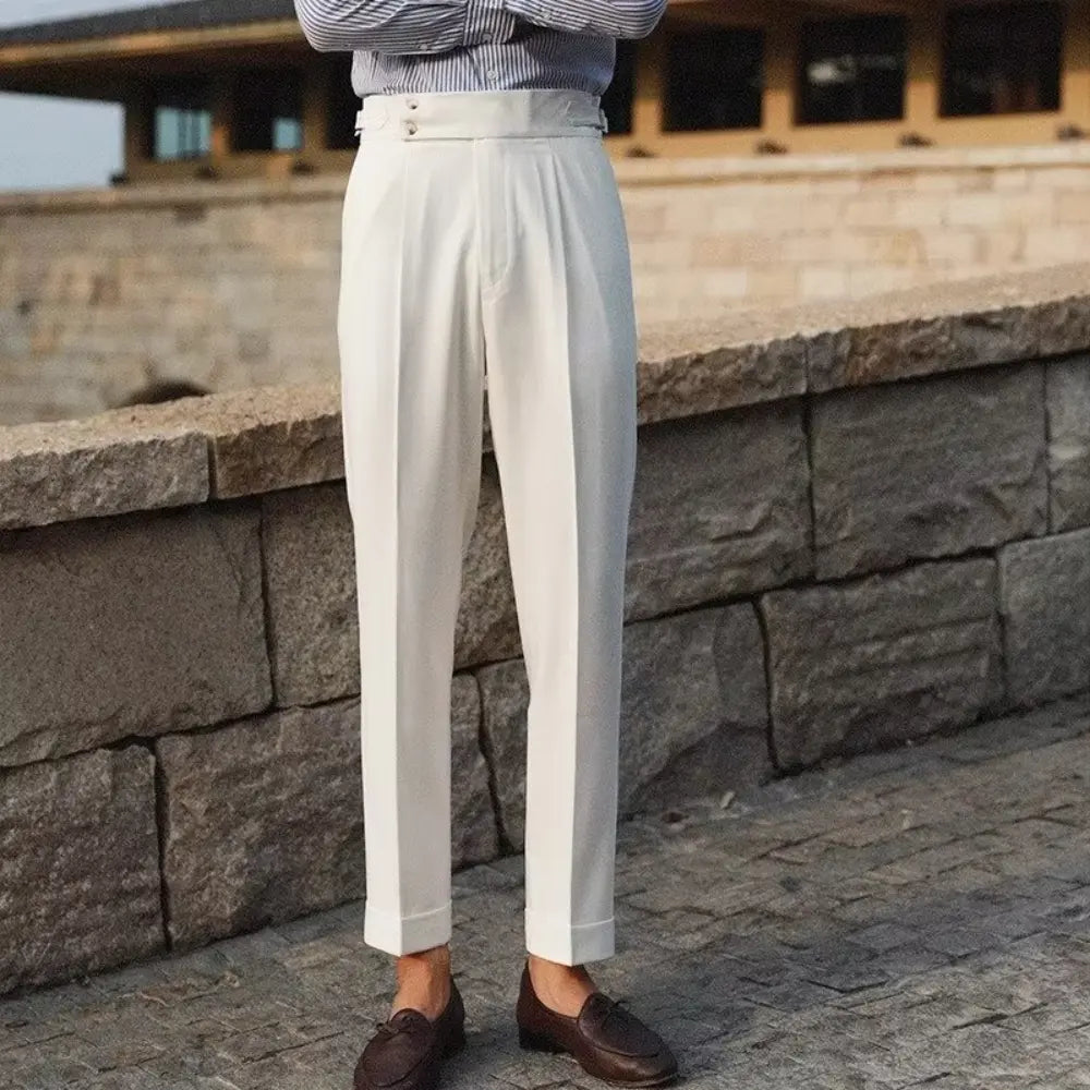 Slim fit men’s suit trousers - white
