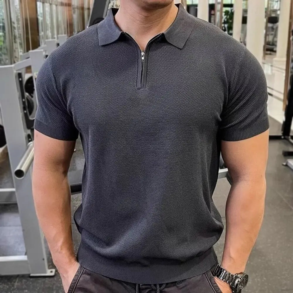 Men's Casual Sport Zipper Polo T-Shirt – Daily Comfort | Old Money Menswear