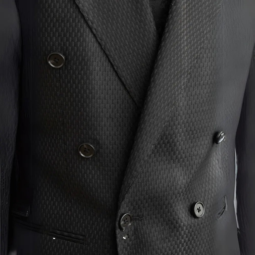 Texture Black Plaid Suit Commute Leisure Prendersons