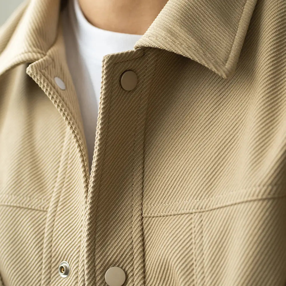 Twill Texture Shirt Collar Workwear Jacket For Men Prendersons