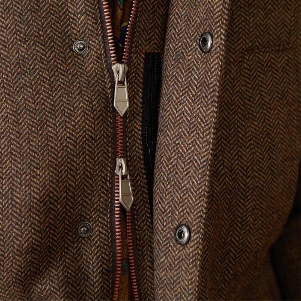 Wool Safari Jacket All-matching Stitching Collar Warm Retro Coat Prendersons
