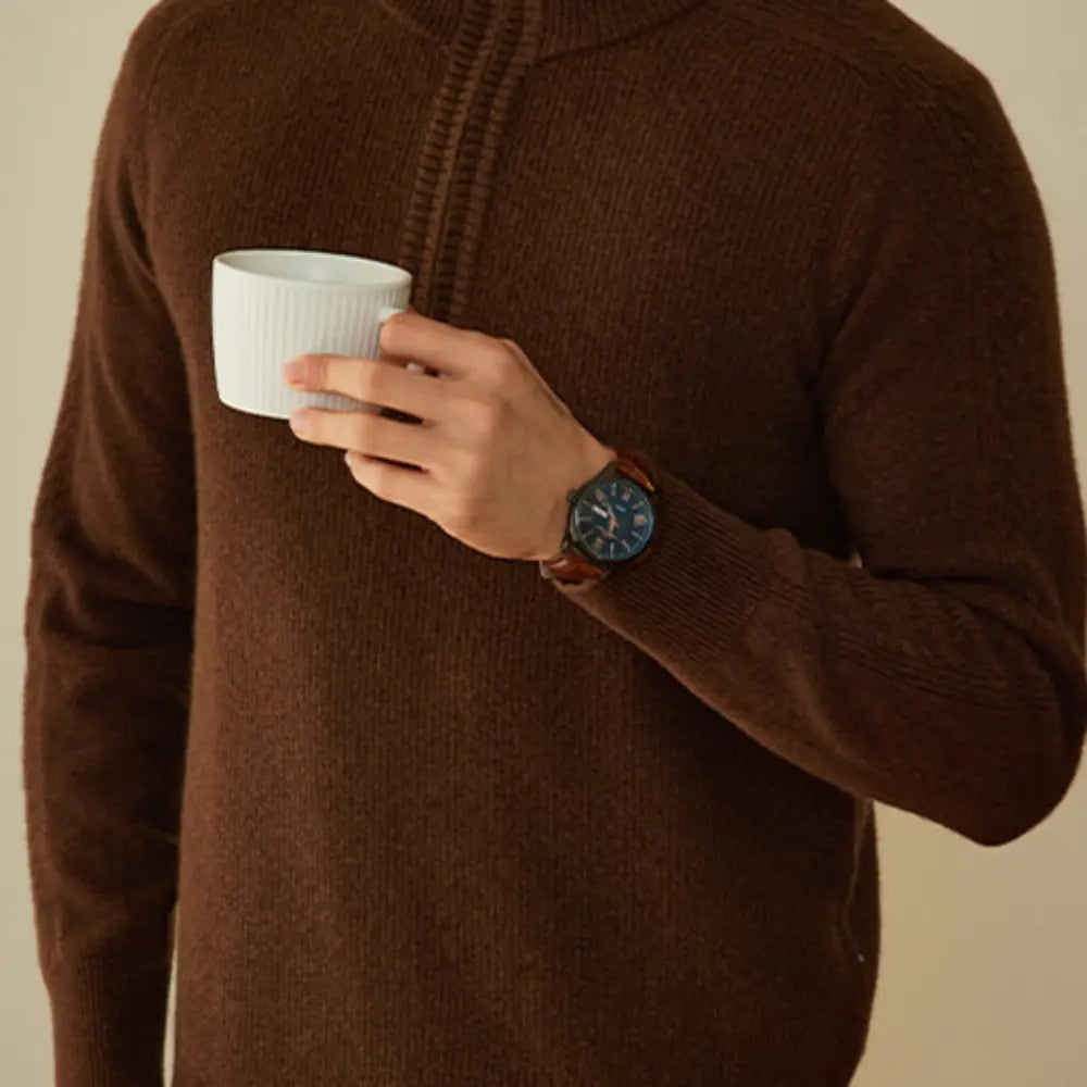 Business Leisure Warm Wool Sweater – Camel | Business Casual | Old Money Elegance