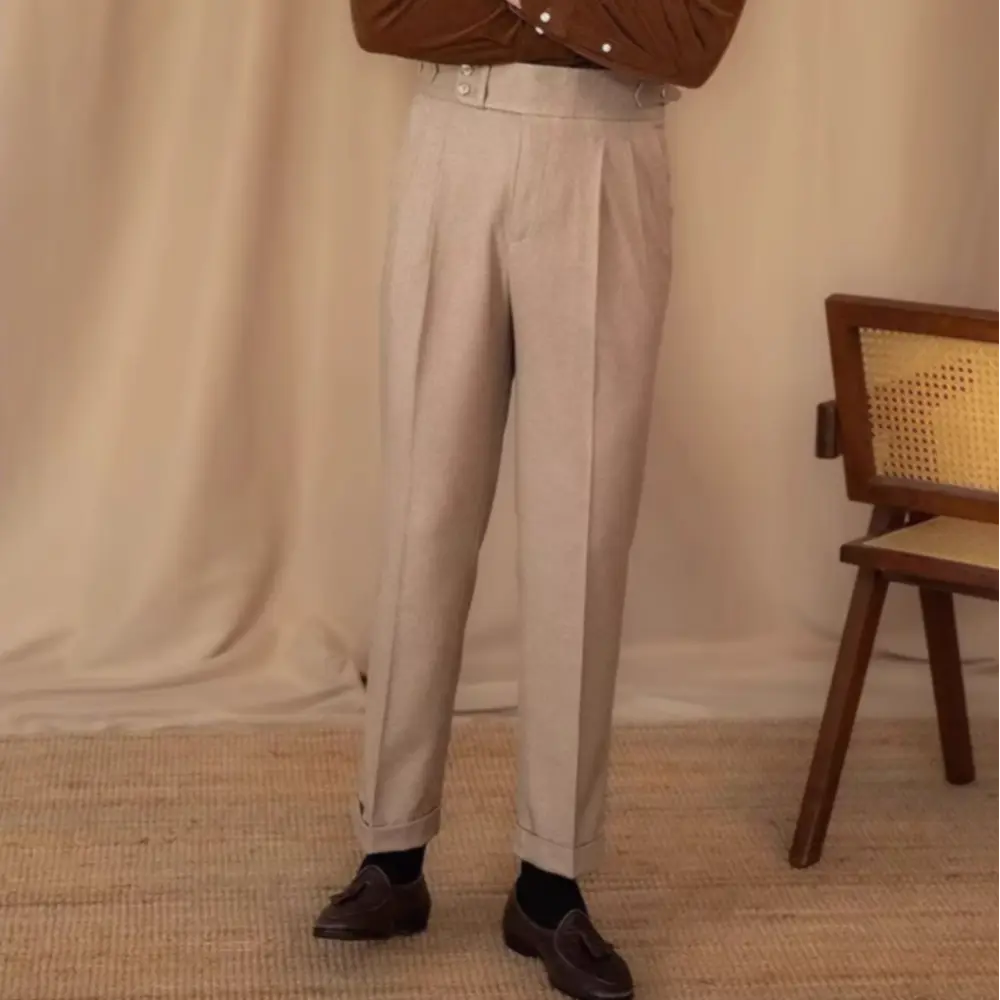 High waist spring trousers