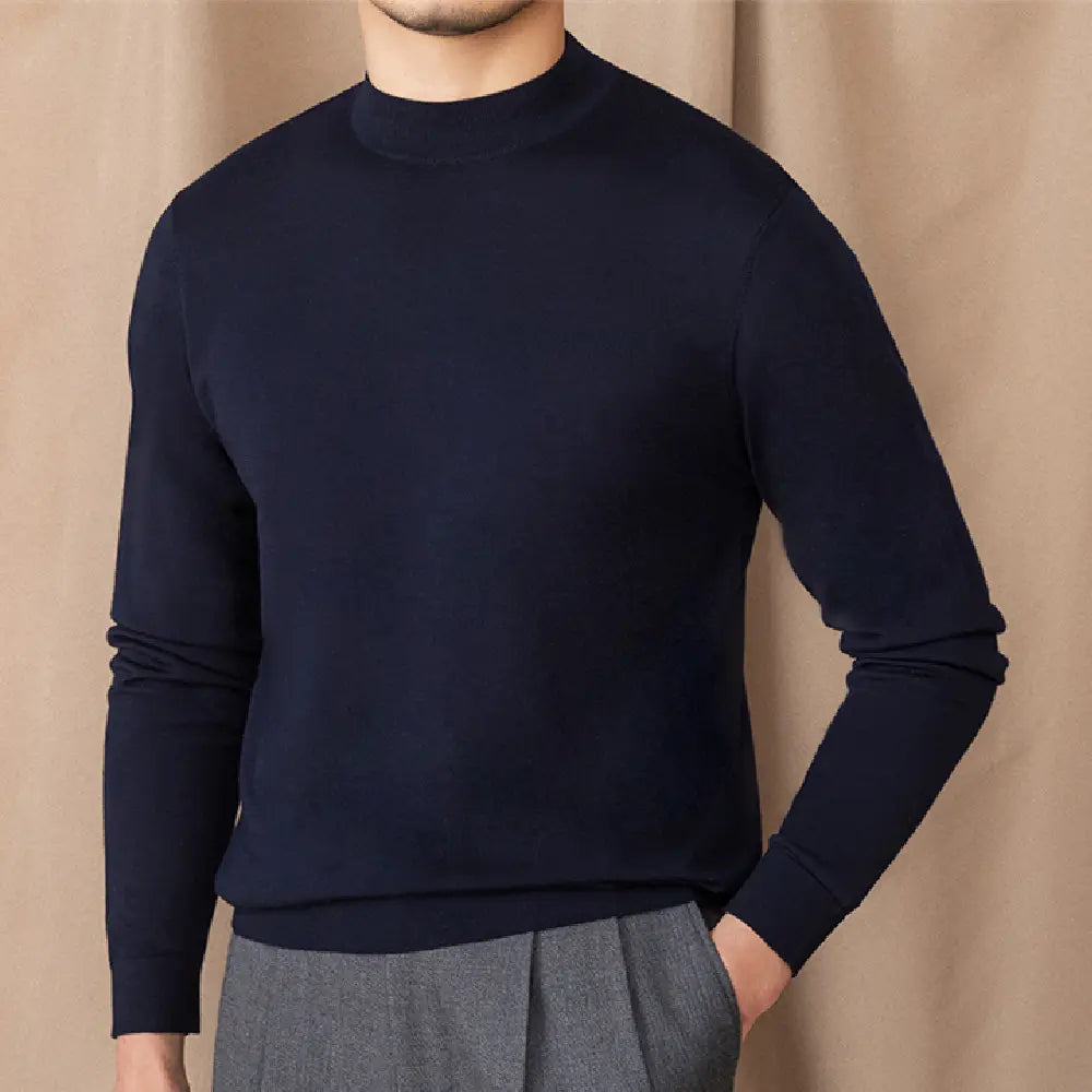 Self-heating Solid Color Basic Half Turtleneck Men's Sweater Prendersons