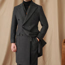 Wool Herringbone Italian Double-row Polo Coat Prendersons