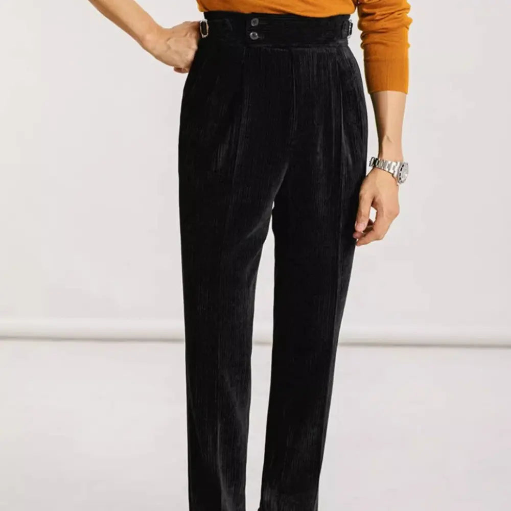 Straight Fit Corduroy Pants – Brown, Black & Beige | Leisure | Old Money Menswear
