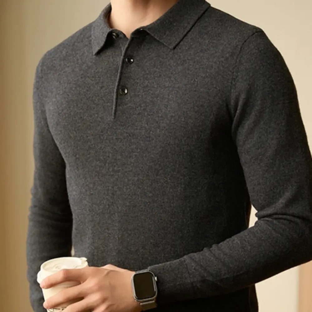 Slim Fit Pure Wool Mens Sweaters – Grey Camel | Casual Business | Old Money Style
