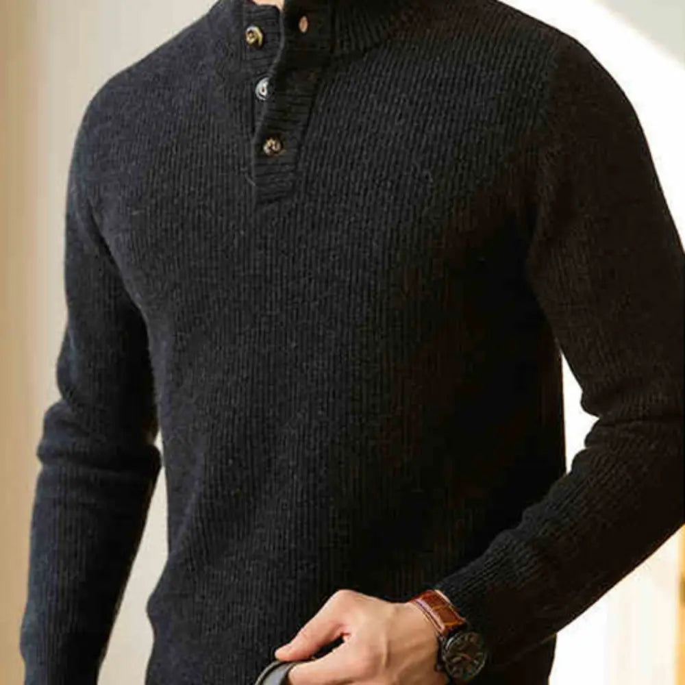 Slim Fit Turtleneck Sweater – Neutral Tones | Casual Knitwear | Pure Wool Warmth