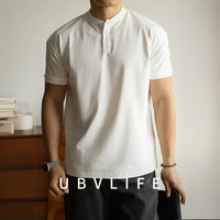 American Casual Henry Collar Breathable Thin Short Sleeve Prendersons