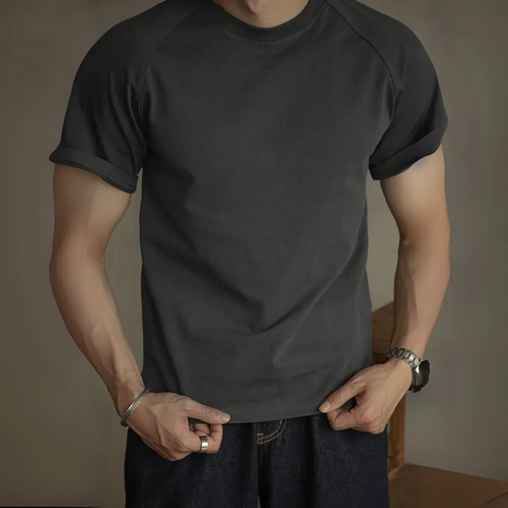Slim fit heavyweight sleeveless tee - Black