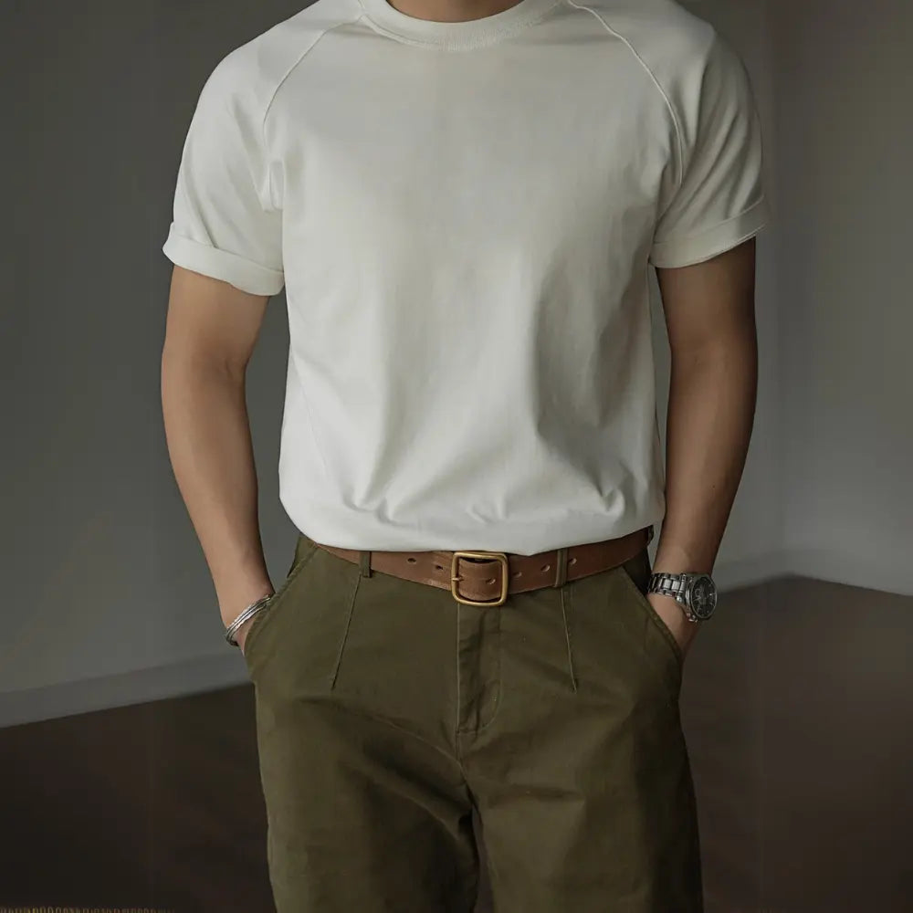 Slim fit heavyweight sleeveless tee - white
