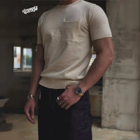 Italian knit round neck t shirt