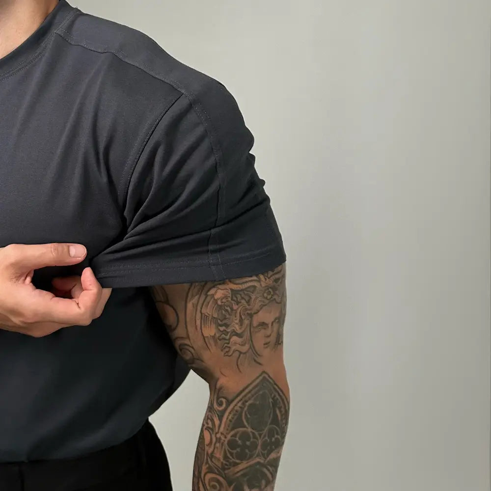 Breathable mens summer t shirt black