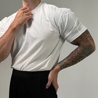 Breathable mens summer t shirt black