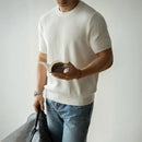American Retro Waffle Drape Round Neck Short Sleeve T-shirt Prendersons