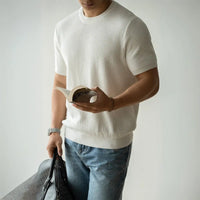 American Retro Waffle Drape Round Neck Short Sleeve T-shirt Prendersons