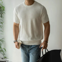 American Retro Waffle Drape Round Neck Short Sleeve T-shirt Prendersons