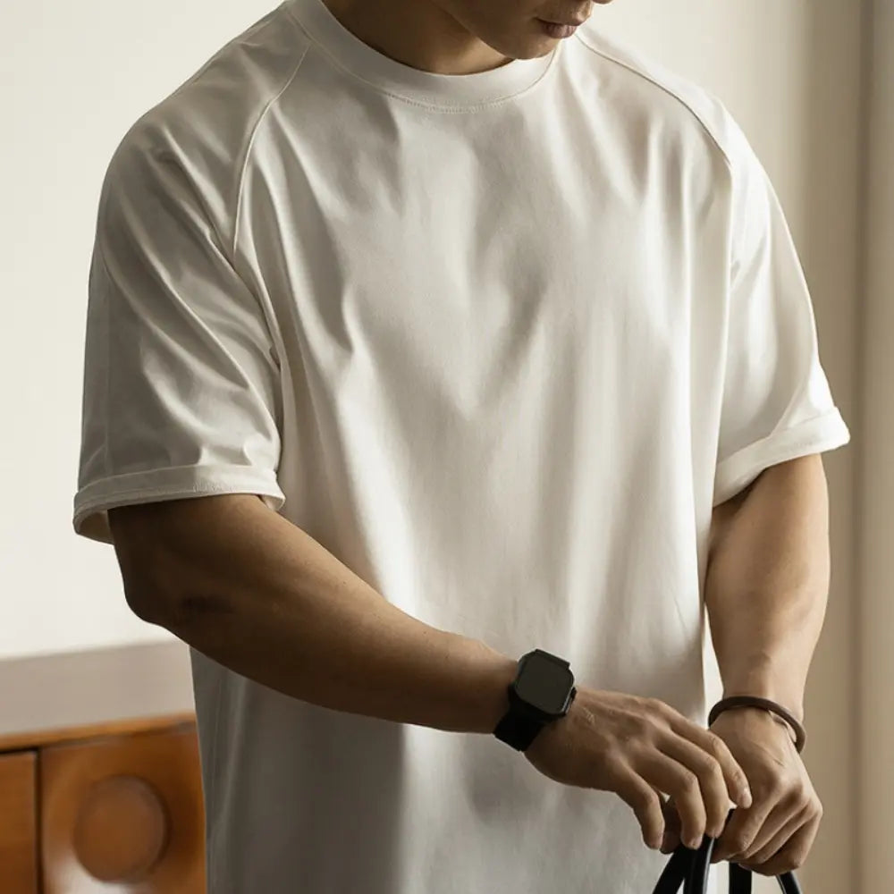 Loose Fit Mens Raglan Sleeve T shirts – Cream White | Summer Essential | Old Money Menswear Prendersons