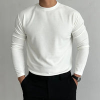 Model wearing men's undershirts