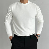 Model wearing men's undershirts