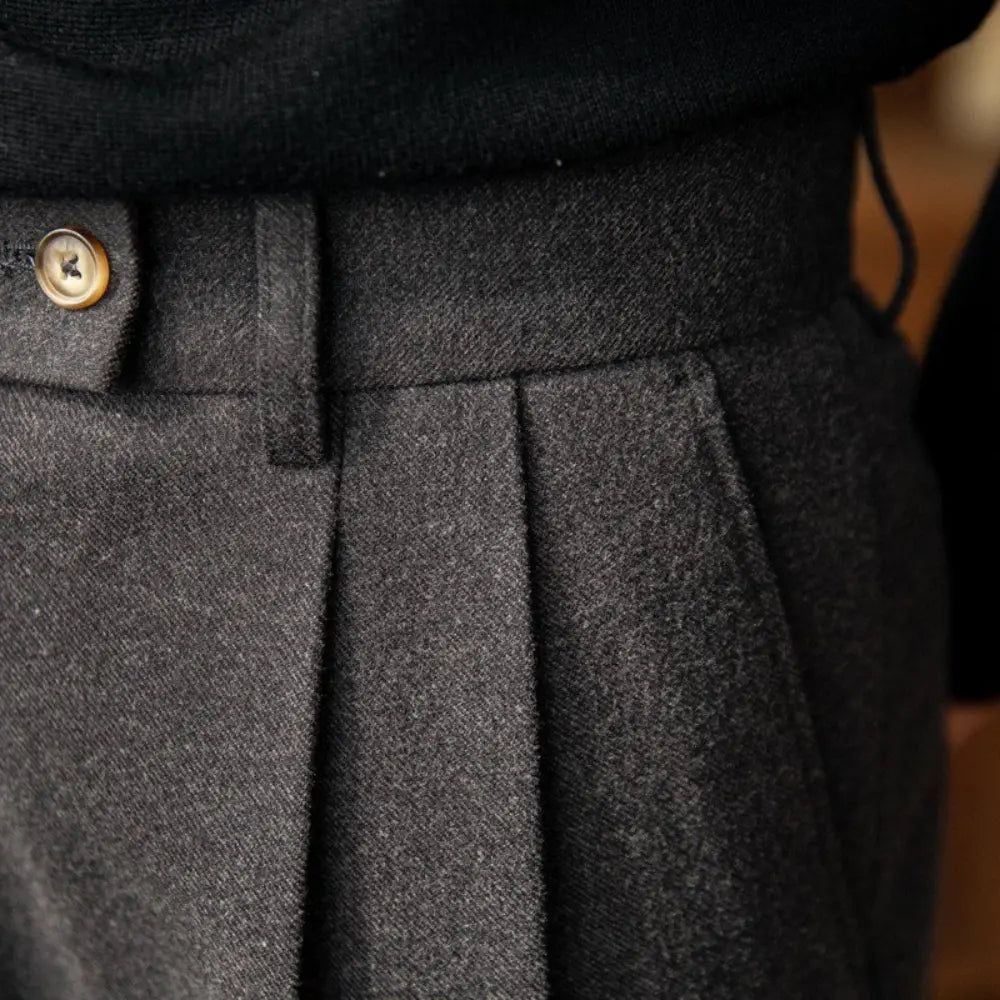 Men’s high waist wool trousers