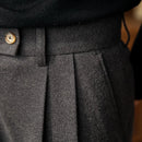 Men’s high waist wool trousers