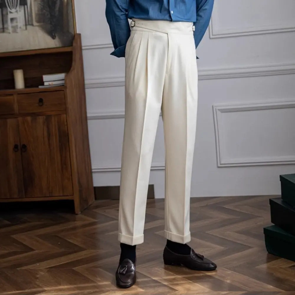 Men’s straight leg trousers - white