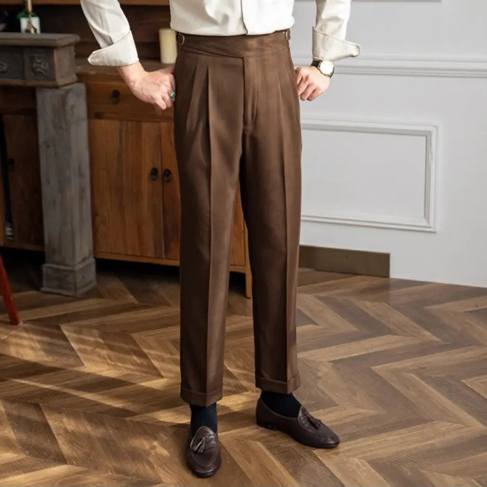 Men’s straight leg trousers - Brown