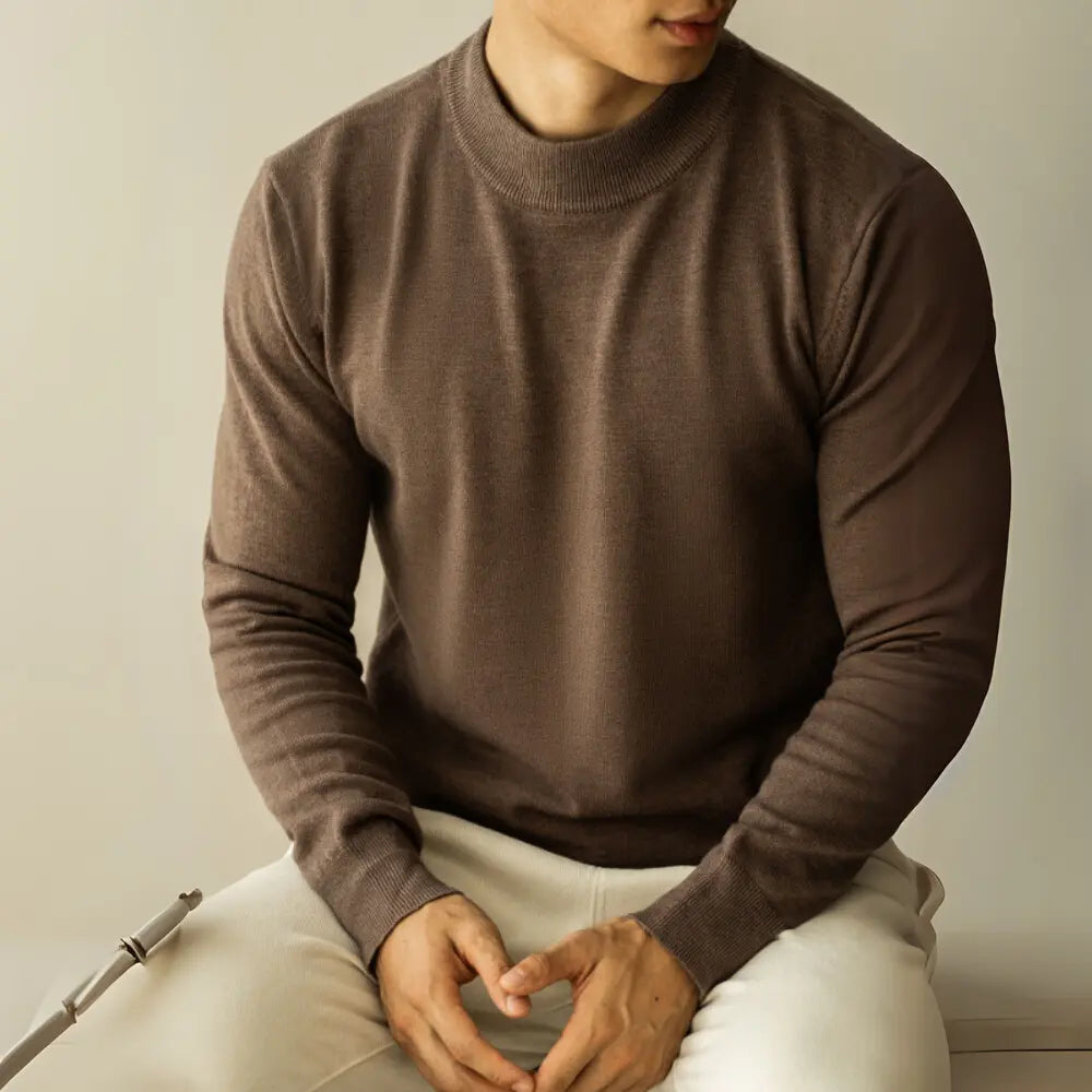 Slim Fit Round Neck Sweater – Sapphire Blue | Autumn Layers | Old Money Essentials