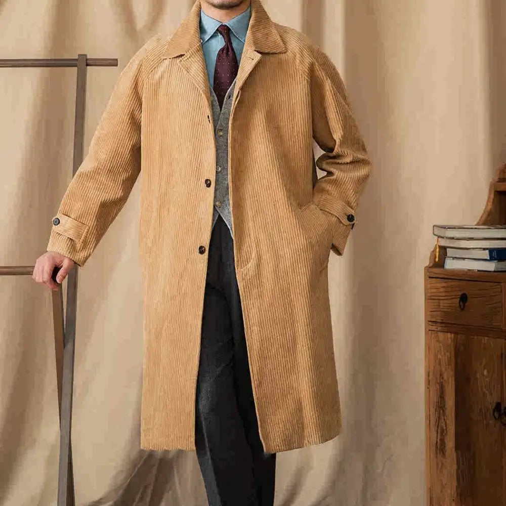 Loose Fit Casual Corduroy Coat – Autumn Warmth | Retro Style Outerwear
