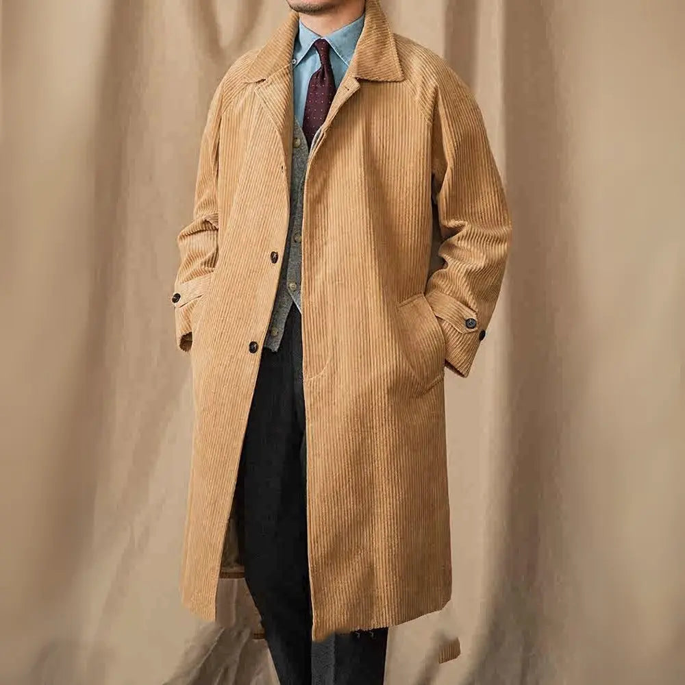 Loose Fit Casual Corduroy Coat – Autumn Warmth | Retro Style Outerwear