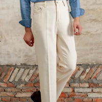 British Cotton Jeans Autumn And Winter Old Money Style Original Embryo Color Straight Bootcut Pants Prendersons